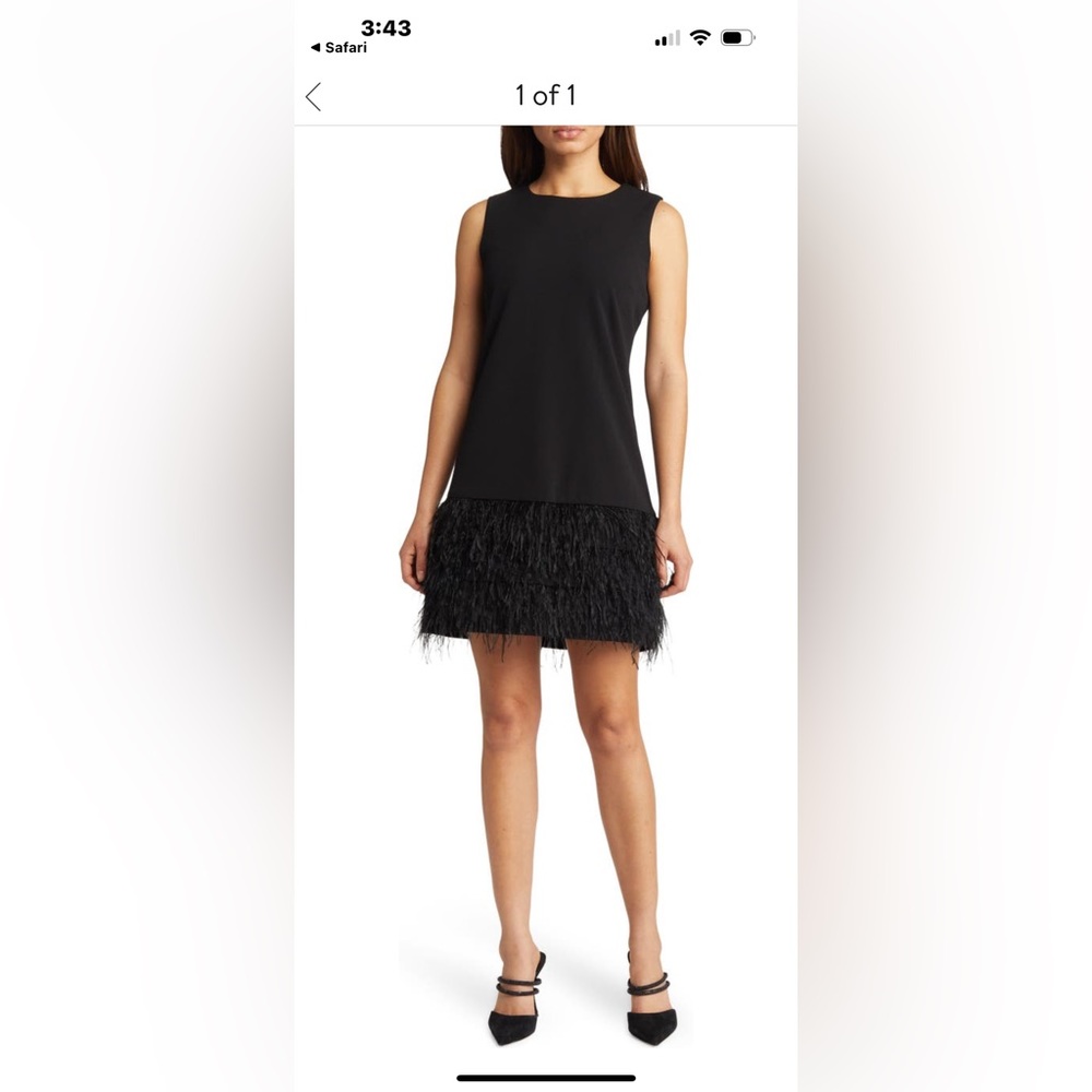 Sam Edelman 
Feather Trimmed Sheath Dress EUC